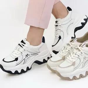 슈즈 가죽 메쉬 키높이 여성여자 슬립온 운동화 스니커즈 6.5cm sms-2011