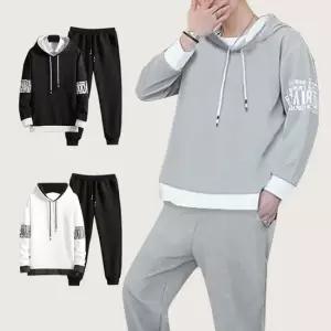[모로엠] 남성 트레이닝 후드 밴딩 상하의 세트 ON-SET-QWFN0XPY