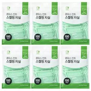 콤파스 민트 스켈링 y자 치실 100pcs x6개