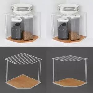 [SBD] 2단 화이트 선반 주방양념선반 코너 우드판 주방싱크대선반