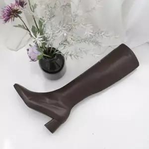 카우보이부츠 슬림핏 통굽 여성 롱부츠 가죽 캐주얼 신발