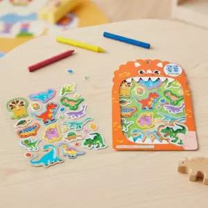 공룡 레인보우 스티커놀이 리무버블 스티커 꾸미기 반짝이 공룡배경판 다이어리 다꾸 데코