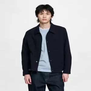 헤지스 남성 26SS [ULTRALIGHT] 블랙 초경량 서커 트러커 자켓 HZJU6B504BK