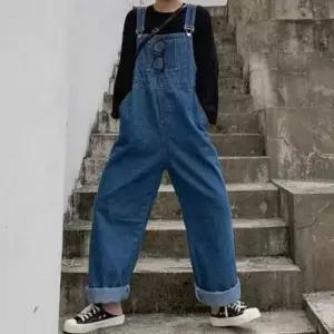 [SBD] 멜빵 롱 통바지 데님 데일리룩 멜빵바지 점프수트 오버롤 팬츠 와이드