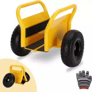 헤비 듀티 패널 돌리 슬랩 두 개의 편안한 손잡이 10인치 솔리드 고무 타이어는 드라이월 시트와 도어 재료