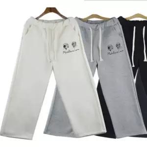 여성 레옹 프린팅 겨울 기모바지 일자 트레이닝팬츠