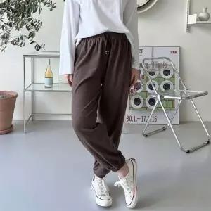 기모바지 여자 발목밴딩 조거핏 양기모 고무줄바지