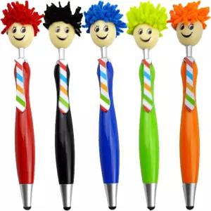 인형 머리 볼펜 웃는 얼굴 재미있는 모양 에게 적합한 컬러 머리카락 화면 터치 축제 또는 활동 상품