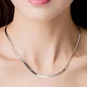 이태리 스네이크 목걸이 실버 체인