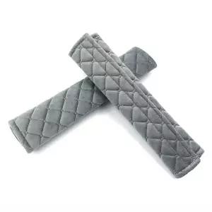 벨벳 안전벨트 커버 회색