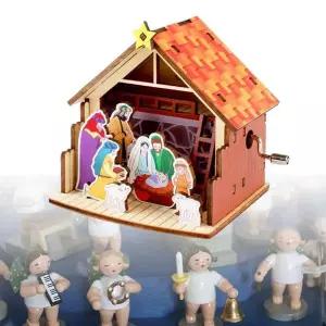 [RIZPICK]오르골 뮤직박스 예쁜소품 수동 오르골 성탄 구유 오르골고급형