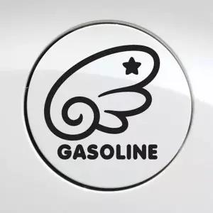 천사날개 가솔린 자동차 주유구스티커-블랙