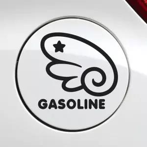 천사날개 가솔린우측 자동차 주유구스티커-블랙