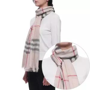 (버버리) 26SS 여성 체크 울 실크 머플러 8078782 STONE CHECK W 26S