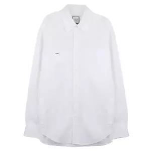 우영미 화이트 코튼 백로고 셔츠 W261SH07-811W