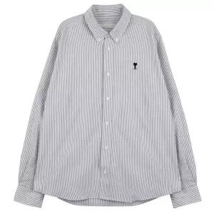 아미 스트라이프 코튼 버튼 다운 드 꾀흐 셔츠 HSH763-CO0087-039