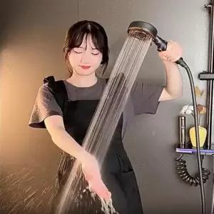 [SBD] 그레이 원형샤워기헤드 샤워기헤드  수압상승샤워기헤드 온오프 3단수압