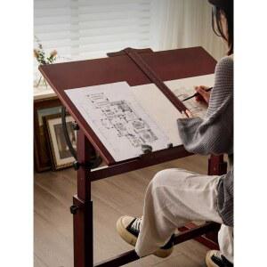 제도용책상 원목 우드 도면판 건축 리프팅 경질 제도판 받침대