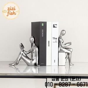 독자 캐릭터 세라믹 조각상 2개 도서관 책장 북엔드 창의적인 공예 장식품 피규어 방 미적