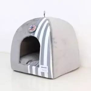 애견숨숨집 강아지 극세사 하우스 그레이 고양이집 1P