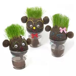 돌봄수업재료 잔디인형 꾸미기 1인용 엄마표미술놀이 관찰학습 화초가꾸기 반려식물