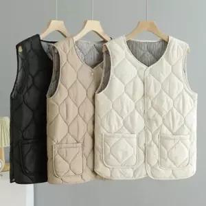 [옷은날개] 여성 v넥 경량 패딩 조끼 다이아 퀄팅 경량