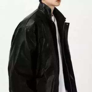 [SBD] 밑단 자켓 멋스러운 루즈핏 가죽 캐주얼 스타일 아메리칸 밴딩 재킷 라이더