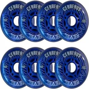 알칼리 힐로 4-76MM/4-80MM 실내 인라인 롤러 하키 휠 8팩 - 74A X-소프트 76A