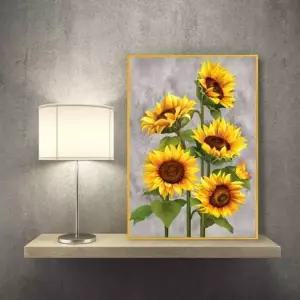 [골드스마일]해바라기그림액자 풍수그림 돈들어오는 A3goldAL7