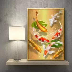 잉어 그림 액자 A3 CARP6 풍수그림 돈들어오는