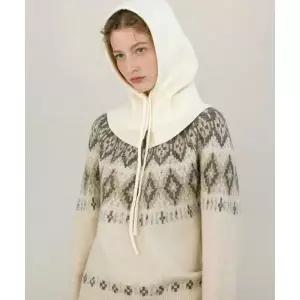 매장정품 DRAW FIT 드로우핏 DRAWFIT WOMEN 울 니트 버튼 바라클라바 [IVORY] DFWMAC3404IV 1366974