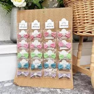 [반려] 강아지 세트 수동 헤어핀 잔체크 머리핀 20개 반려견