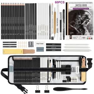 42/44/46/58/60/68개 드로잉 키트 스케치 연필 3색 목탄 포함 미술 용품