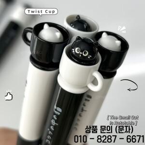 4pcs 귀여운 고양이 펜 0.5mm 빠른 건조 블랙 컵 쓰기 사무실 학교 용품에 적합 문구 재미있는 디자인
