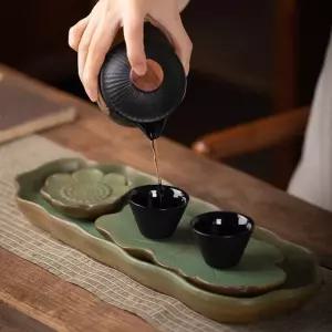 차 트레이 일본식 전통 연꽃 티트레이