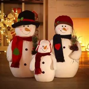 3개셋트 장식 크리스마스 가족눈사람 인테리어 헬프그