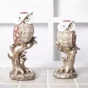 부엉이장식 정인 정인레드부엉이세트 부엉이 장식품