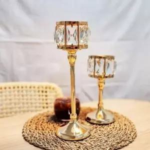 크리스탈 L 촛대 골드 빈티지소품 캔들홀더 빈티지촛