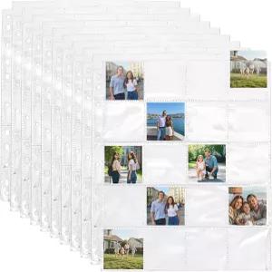 STARVAST 100PCS 보호 사진 슬라이드 페이지 20개 55mm 상단 로딩 슬리브 3개 2.2인치 투명 보관 앨범 리필