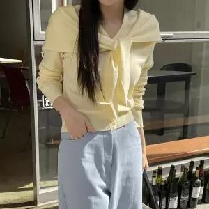 여자 봄가을 타이넥 숄카라 환절기 가디건