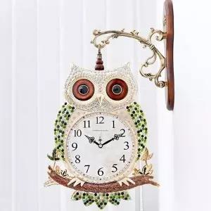 [콩심팥심]모던부엉이 양면시계 (그리너리)