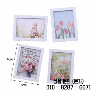 4개/대 인형 집 액세서리 미니 부활절 토끼 벽화 Ob11 침실 장면