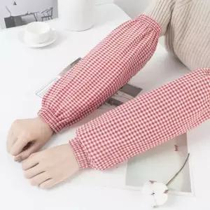 화방작업복 체크무늬 미술토시 미술앞치마 미술작