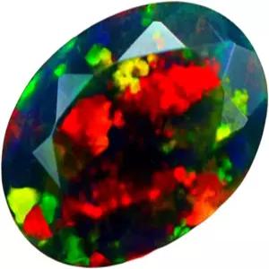 JAI GEMS 페이스드 블랙 오팔 보석 훈제 OVAL 911mm 사이즈 멀티 컬러