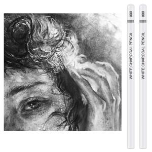 6개입 화이트 스케치 목탄 연필-전문 나무 드로잉 블렌딩용