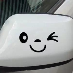 주유구 뒷유리 스티커 윙크 화이트 차량용스티커