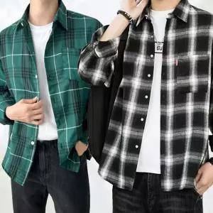 셔츠 남자 캐주얼 긴팔 사계절 체크 남방 와이셔츠