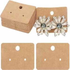 자이언트리 100개 귀걸이 디스플레이 카드 3.2 x 1.26인치 브라운 판매되는 보석 크래프트 종이 태그 부착