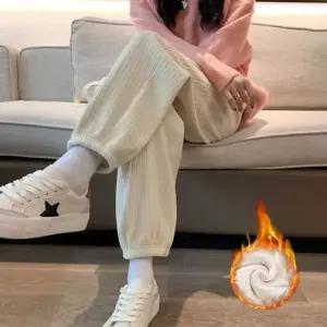 여성 겨울 기모안감 골지 벨벳 조거팬츠 골덴바지 2색