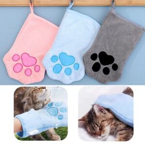 빠른 건조 개 목욕 장갑 흡수성 애완 동물 타월 작은 중형 고양이 스타일 손질 도구